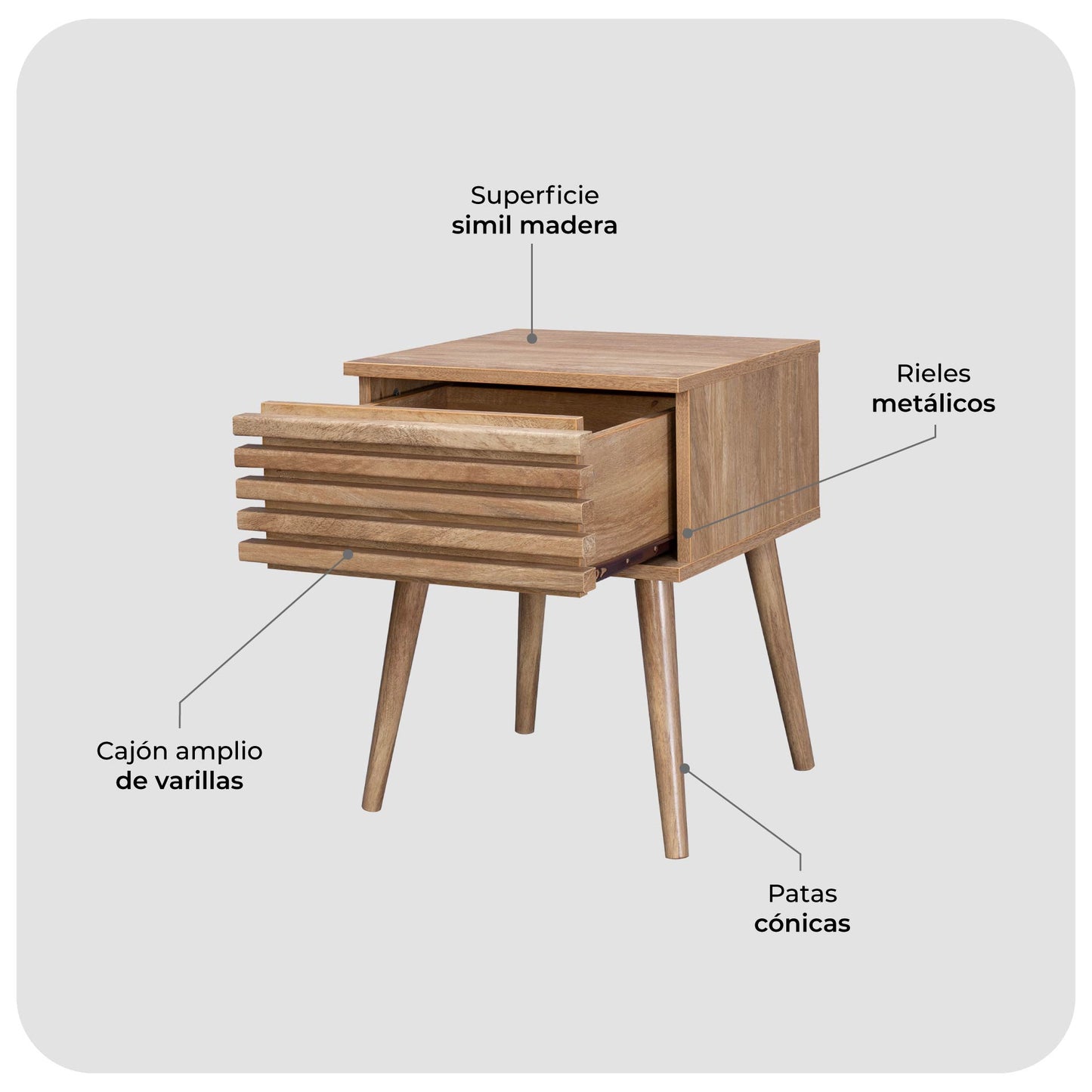 Buró Retro con Cajón Café
