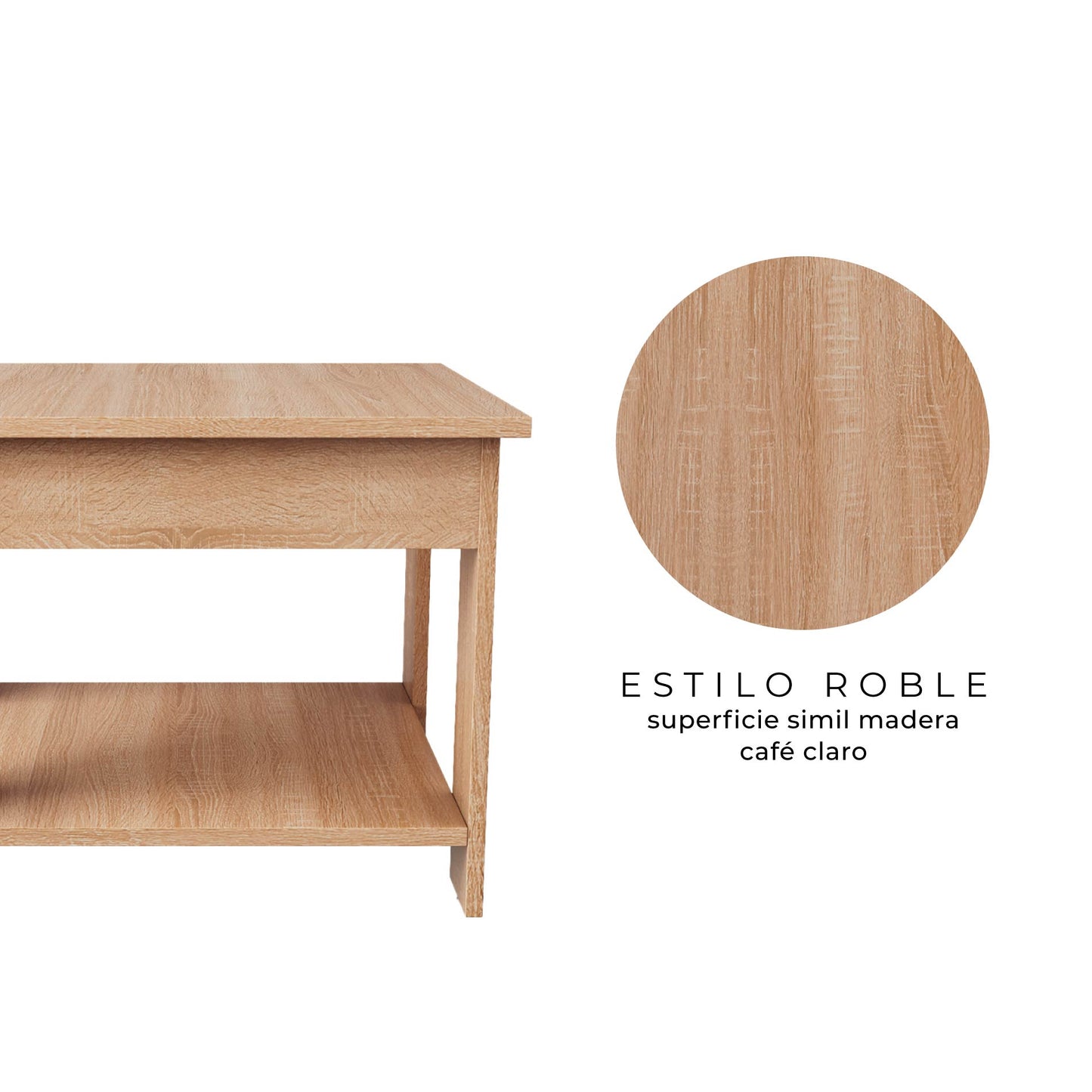 Mesa Auxiliar Minimalista Estilo Madera Roble