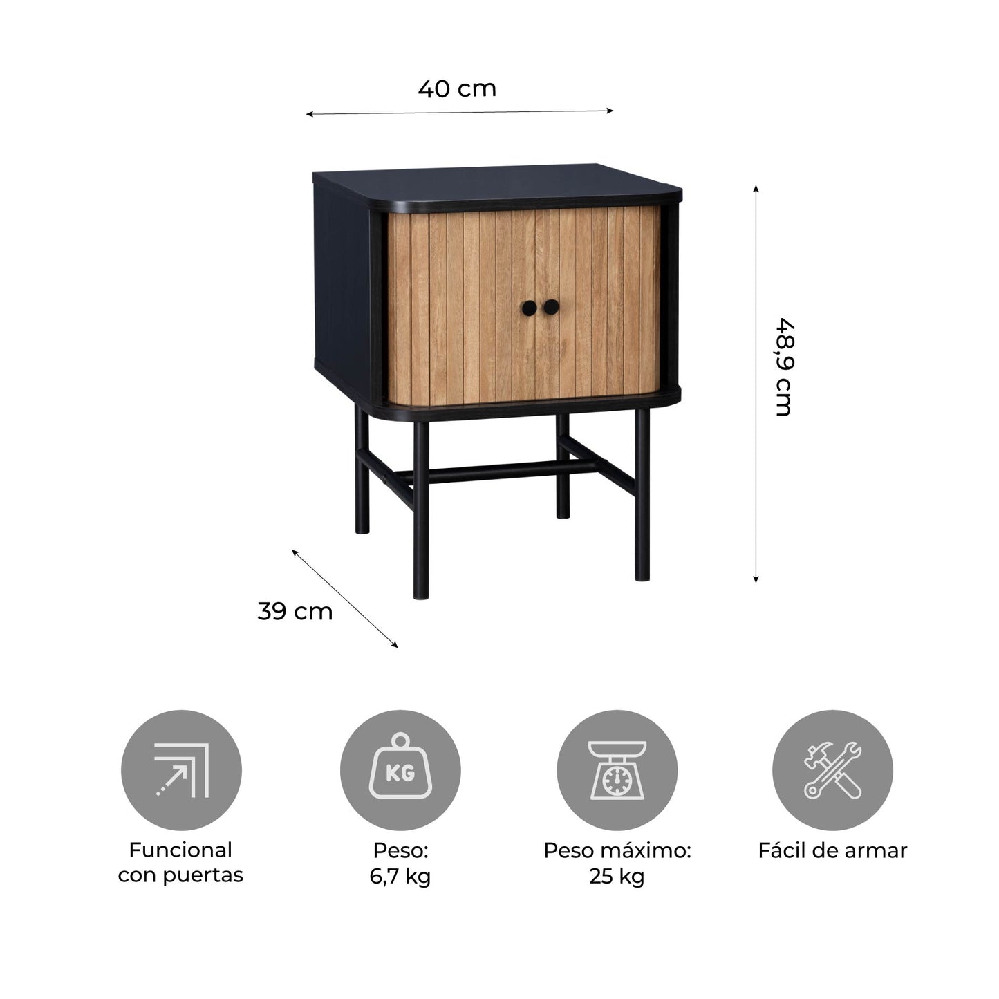 Buró Moderno con Puertas Corredizas