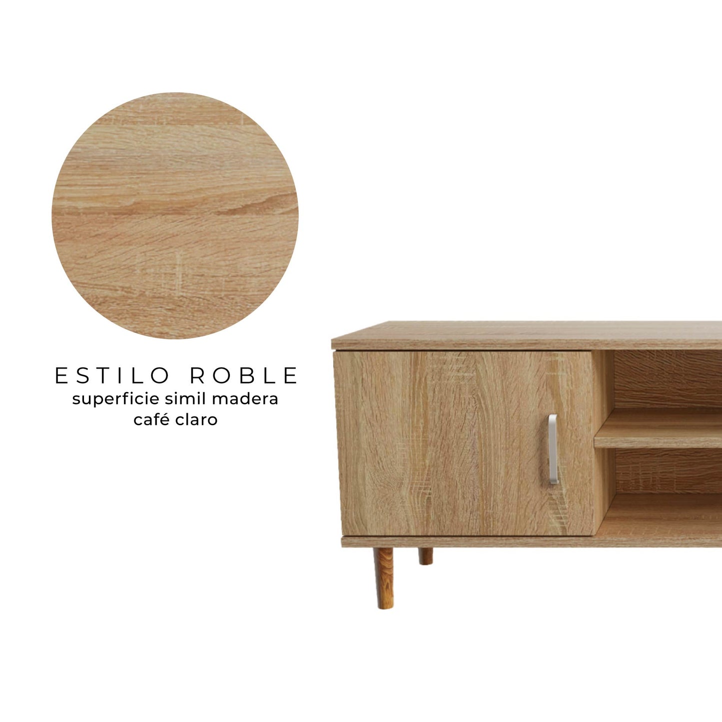 Mueble de TV Minimalista Estilo Madera Roble
