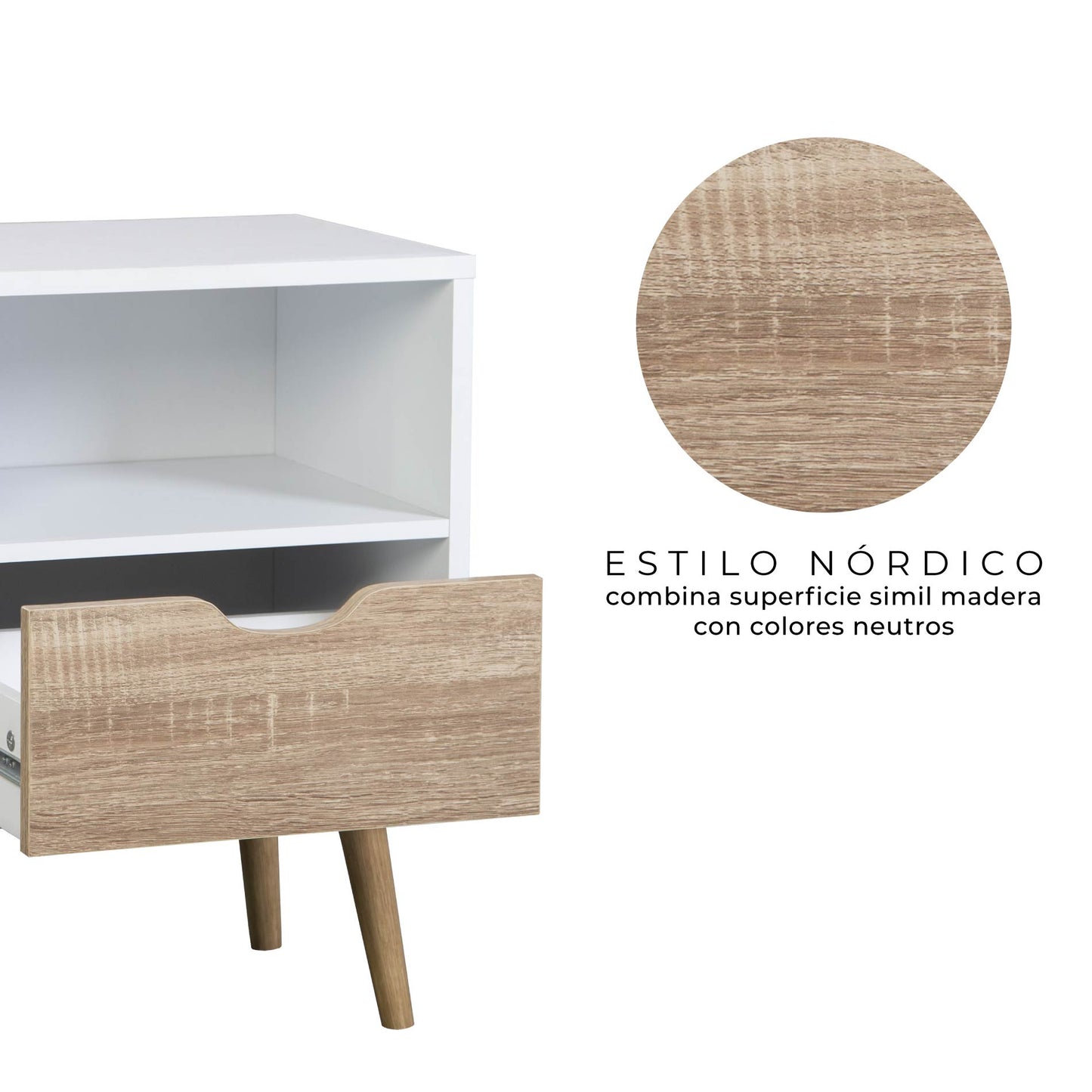 Buró Nórdico con Estante y Cajón