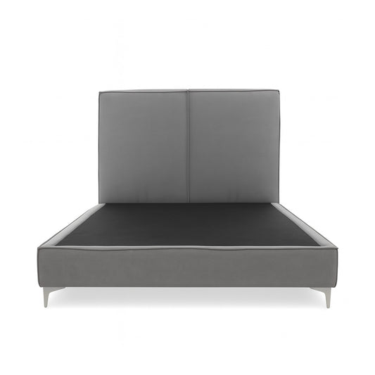 Cama Queen Gala Con Cabecera Gris