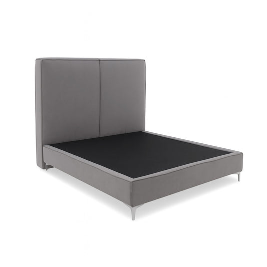 Cama Queen Gala Con Cabecera Gris