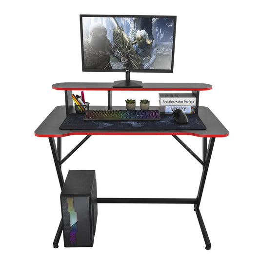 Escritorio para Computadora Moderno con Repisa Rojo