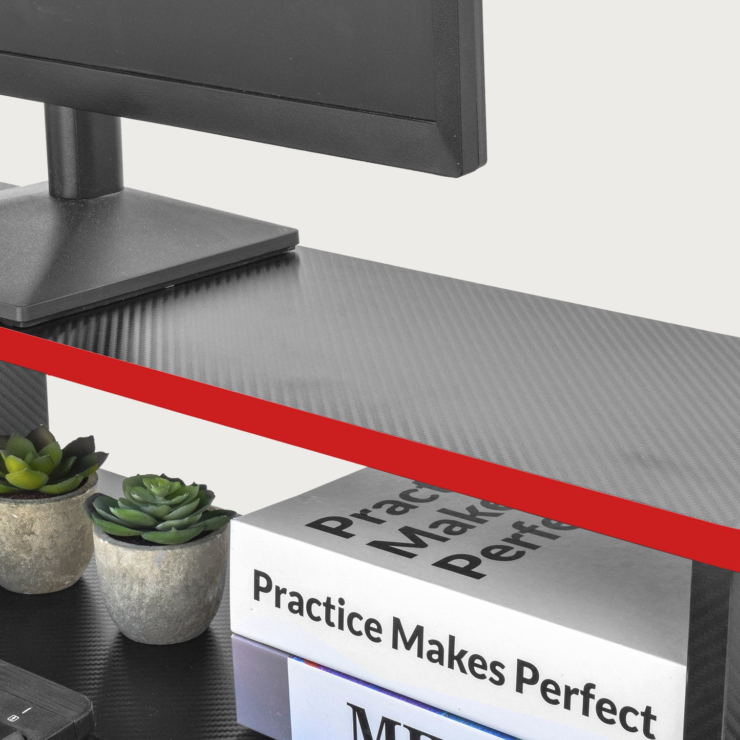 Escritorio para Computadora Moderno con Repisa Rojo