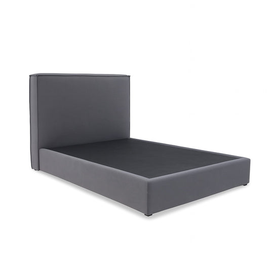 Cama Matrimonial Hera Con Cabecera Gris