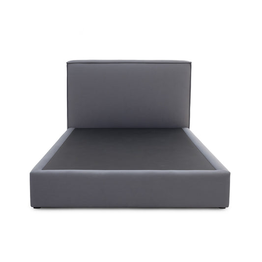 Cama Matrimonial Hera Con Cabecera Gris