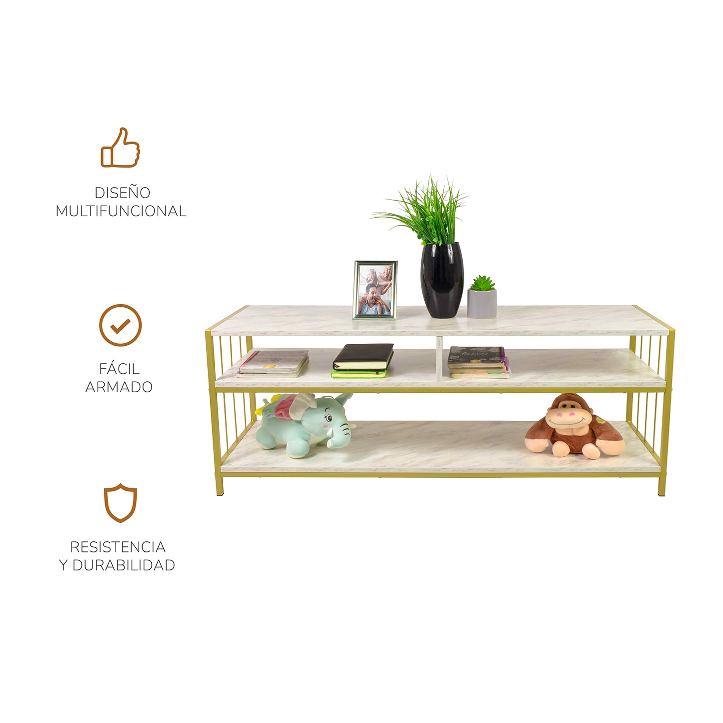 Mesa de Centro Kampala Estilo Mármol Blanca