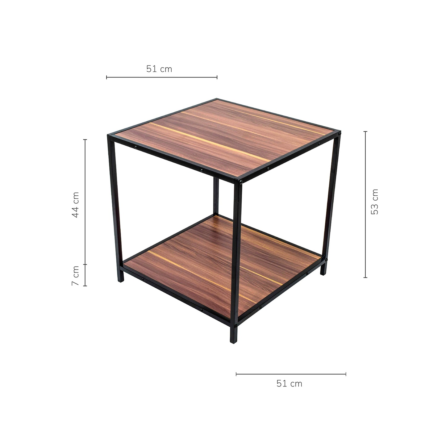 Mesa Auxiliar Latte Tipo Caoba Café y Negra