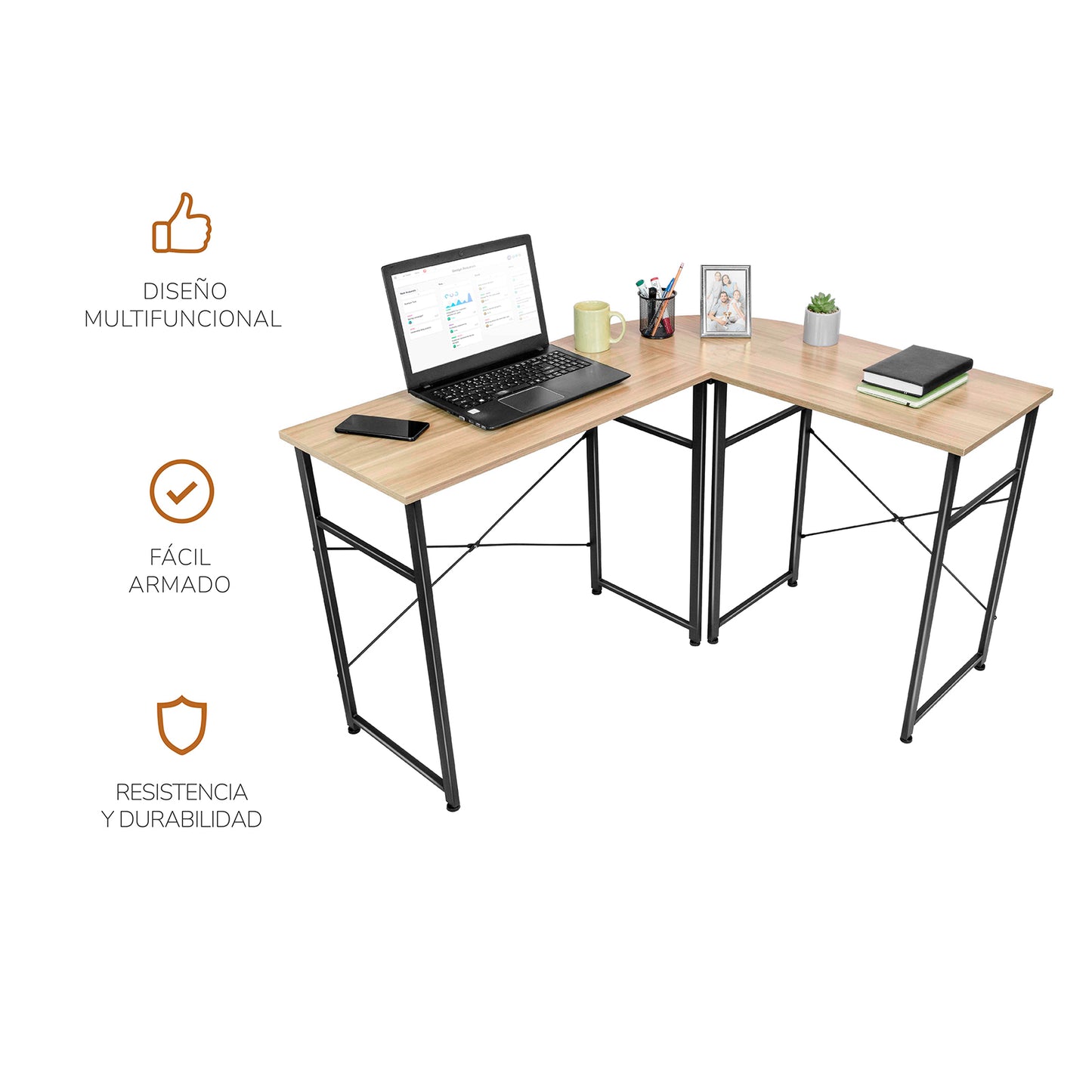Escritorio Lima-C Minimalista con Forma de L