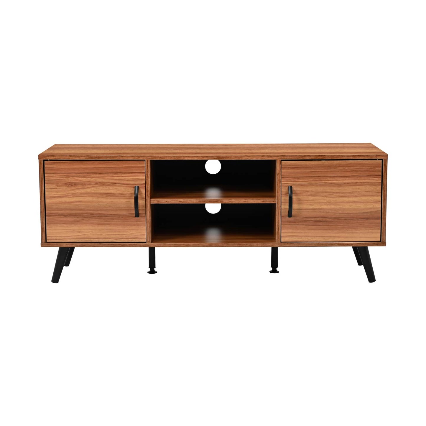 Mueble de TV Lucca-C con Puertas y Entrepaños Café
