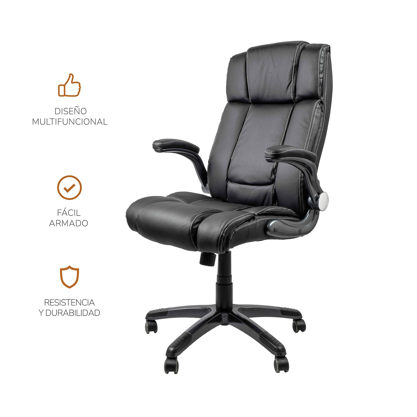 Silla de Oficina Lucerna con Respaldo Alto Negra