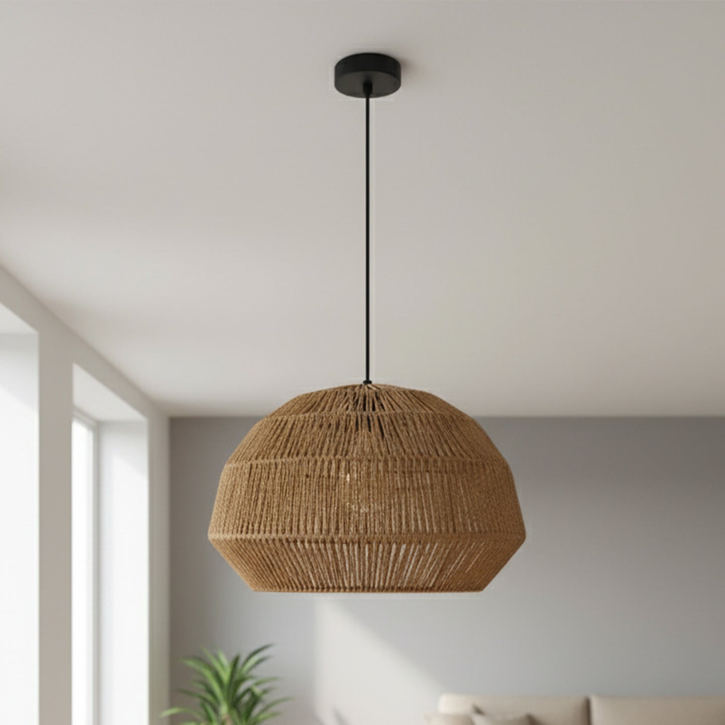 Lámpara de Techo LED Colgante Hilo Natural Café