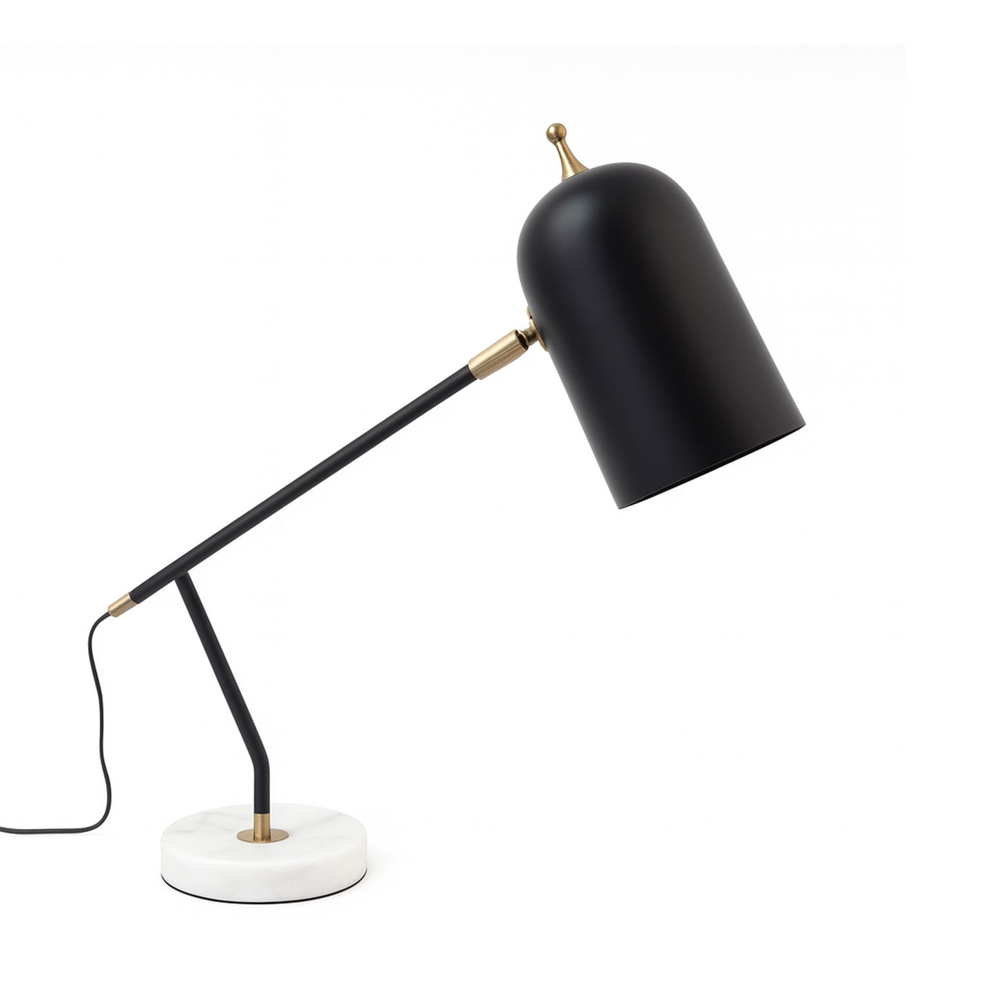 Lámpara de Mesa LED Moderna Negra Detalles Dorados