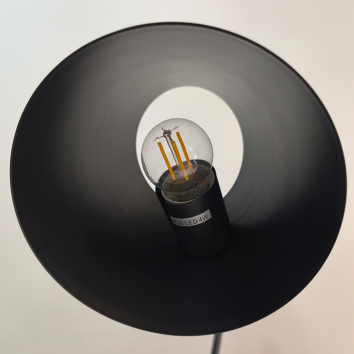 Lámpara de Mesa LED Moderna Negra Base Madera