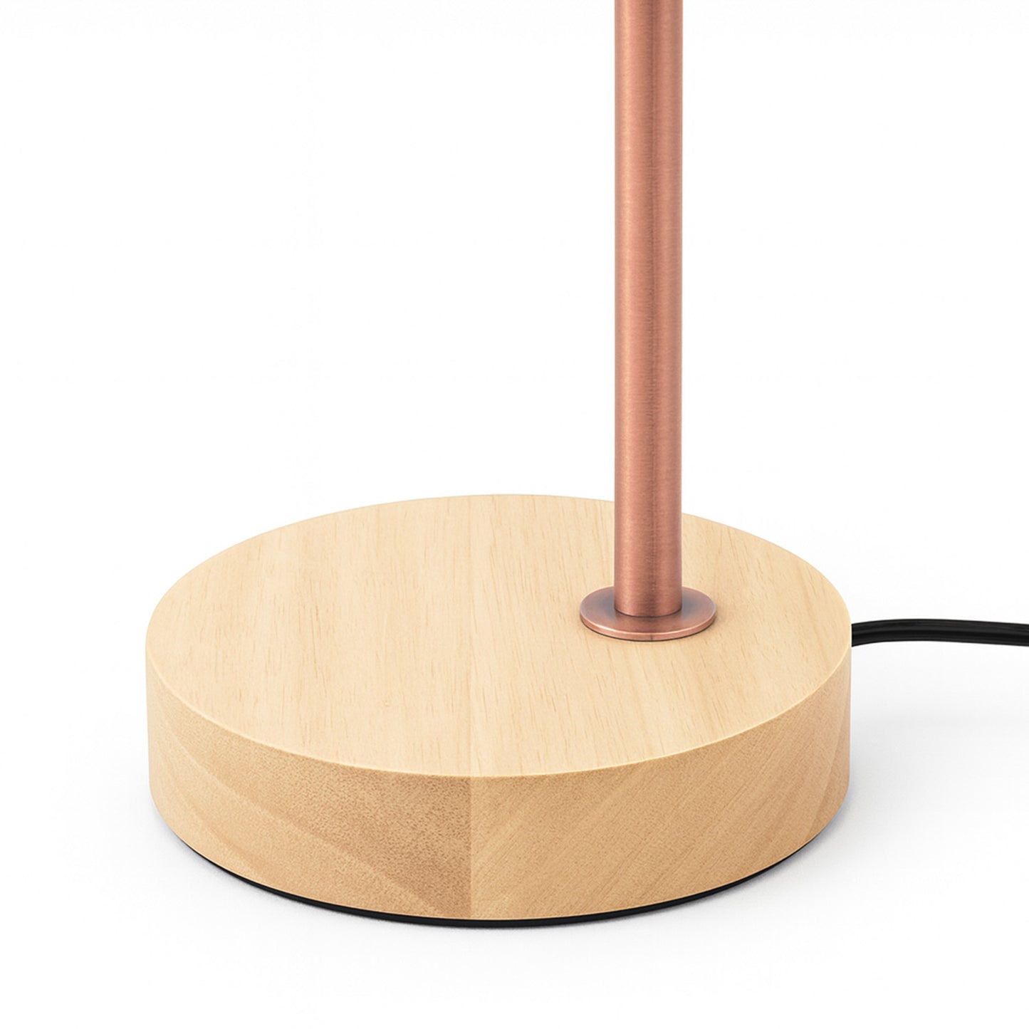 Lámpara de Mesa LED Metálica Cobre Base Madera