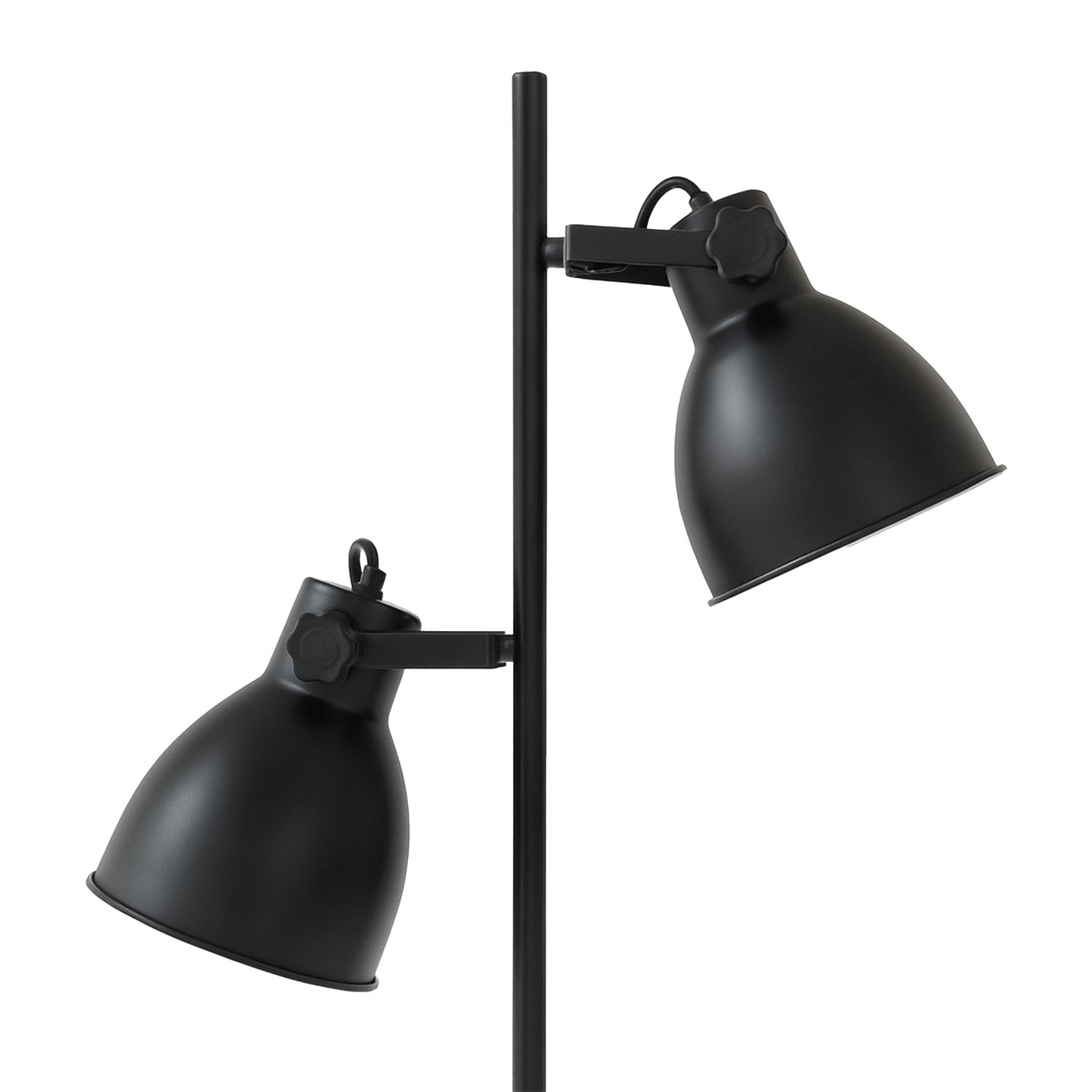 Lámpara de Pie LED Moderna Metálica Doble Negra