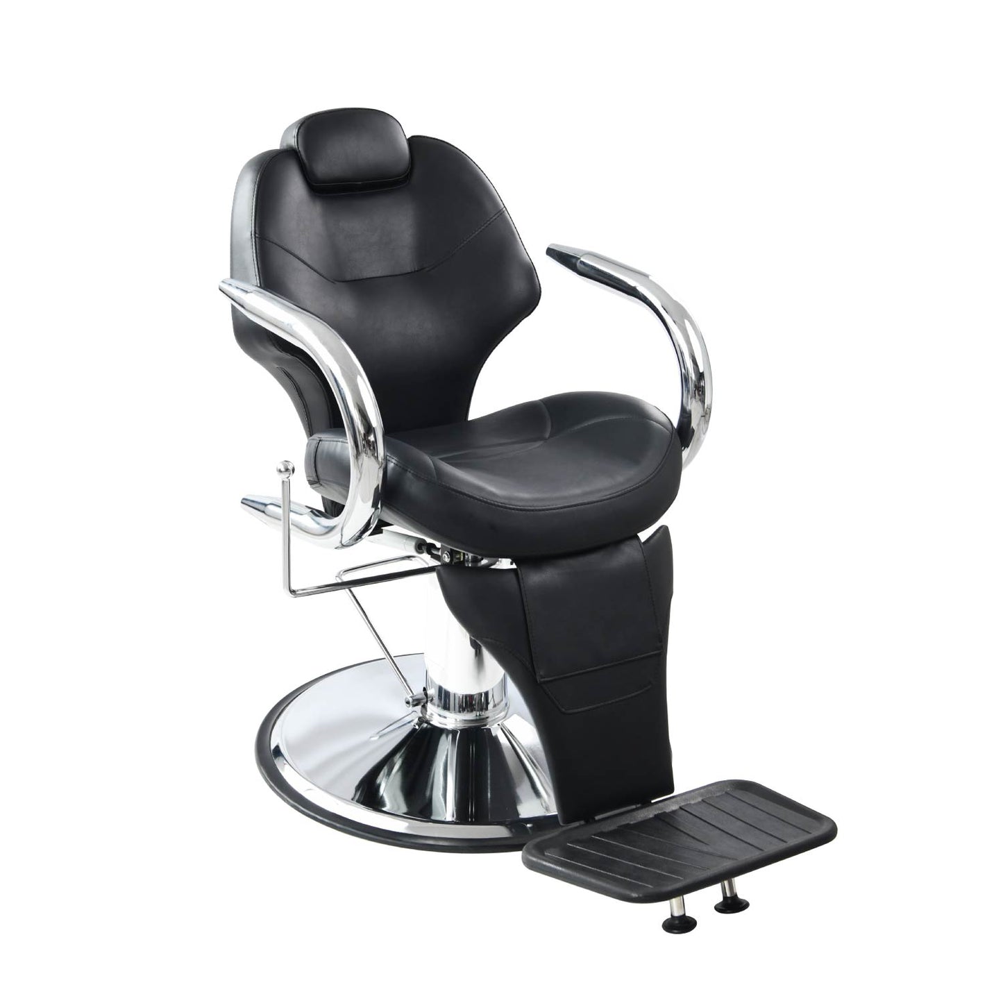 Silla Barbería Deluxe con Respaldo Reclinable Negra