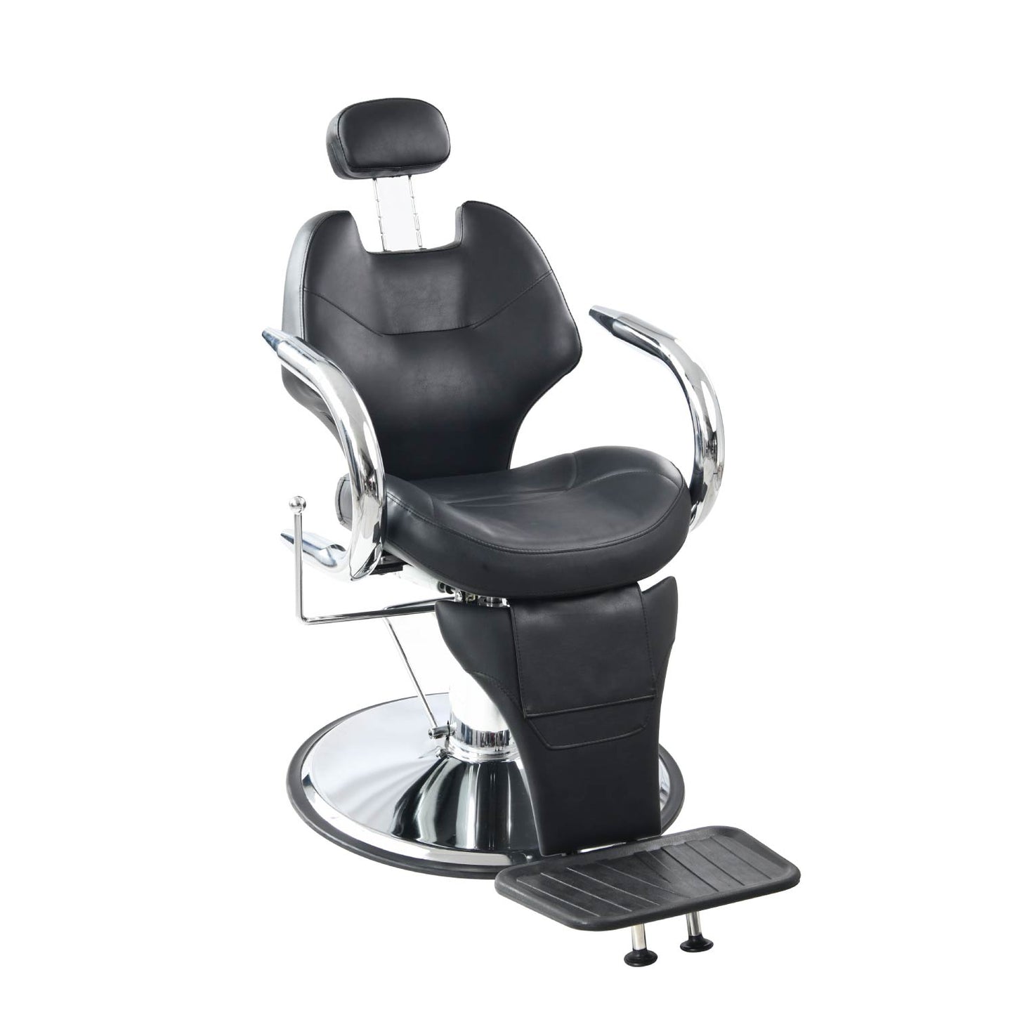 Silla Barbería Deluxe con Respaldo Reclinable Negra