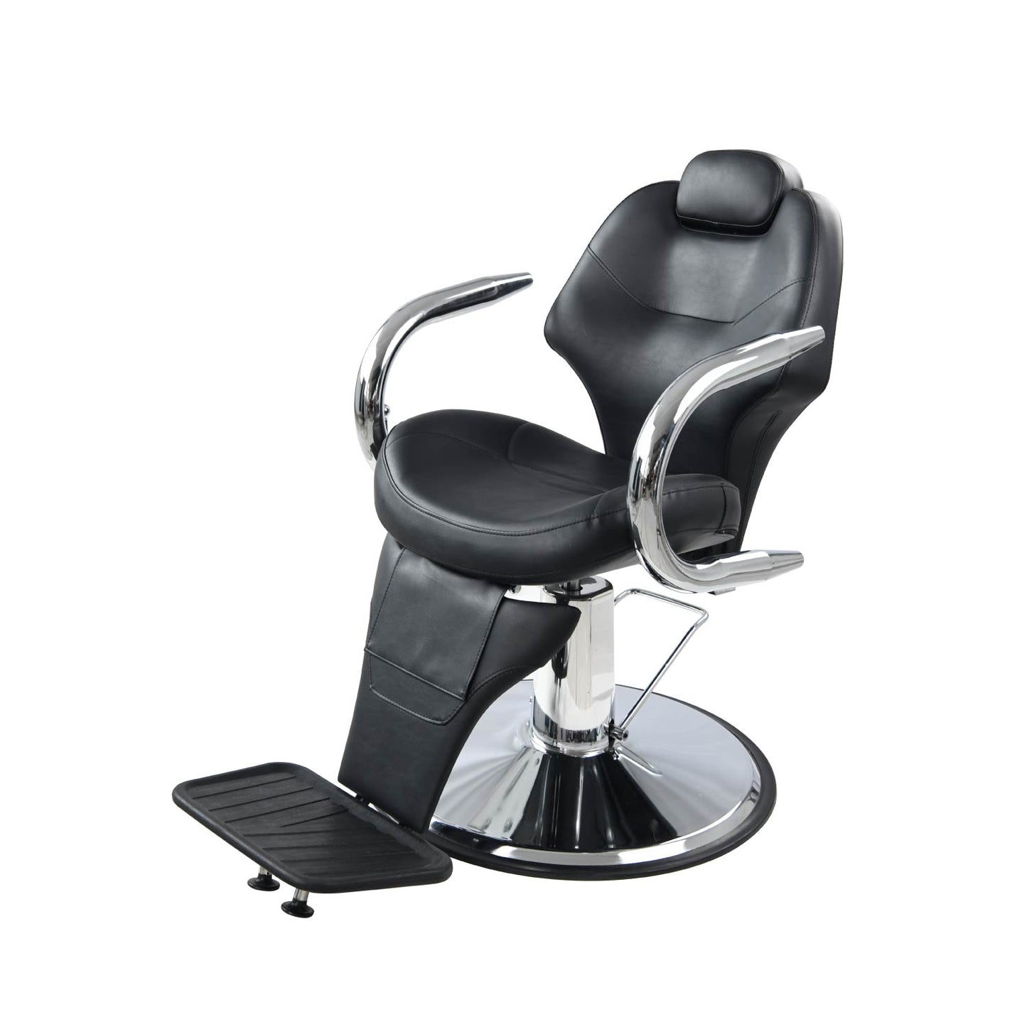 Silla Barbería Deluxe con Respaldo Reclinable Negra