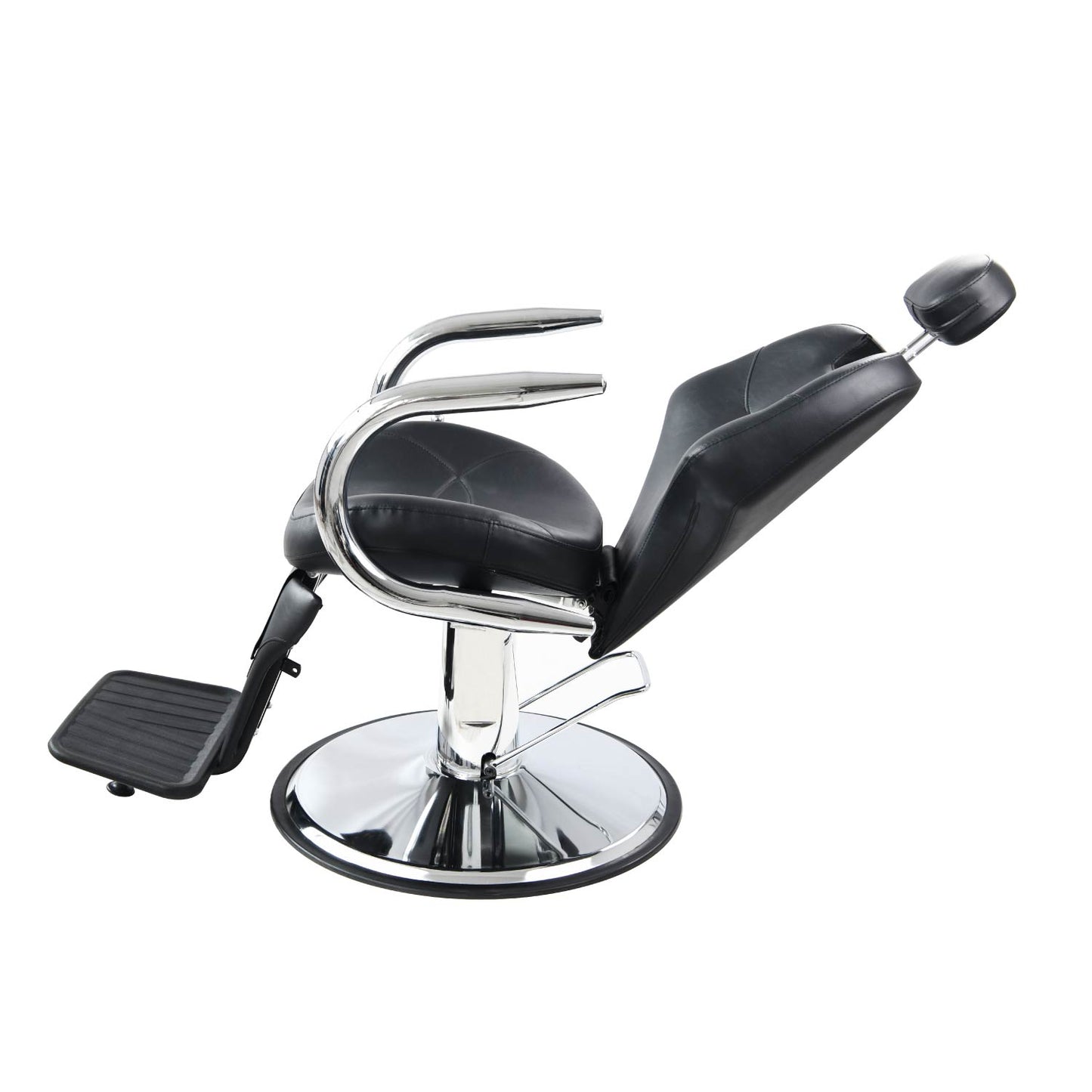 Silla Barbería Deluxe con Respaldo Reclinable Negra