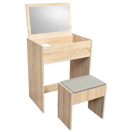 Tocador Minimalista Estilo Madera Roble con Banco