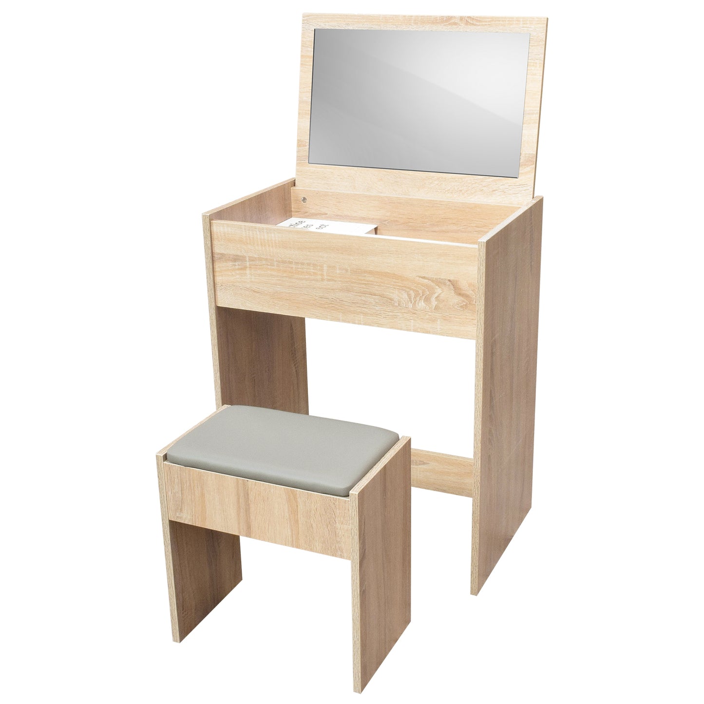 Tocador Minimalista Estilo Madera Roble con Banco