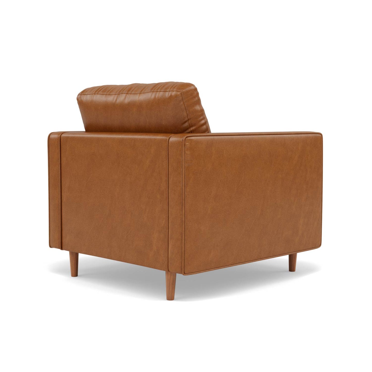 Sillón Individual Oviedo Simil Cuero Café