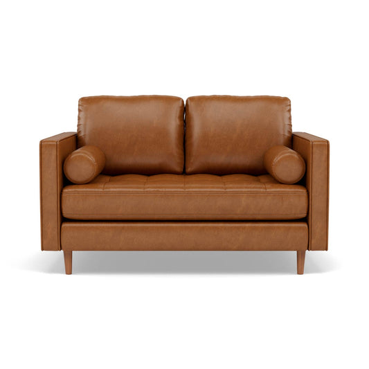 Sofá 2 Plazas Oviedo Simil Cuero Café