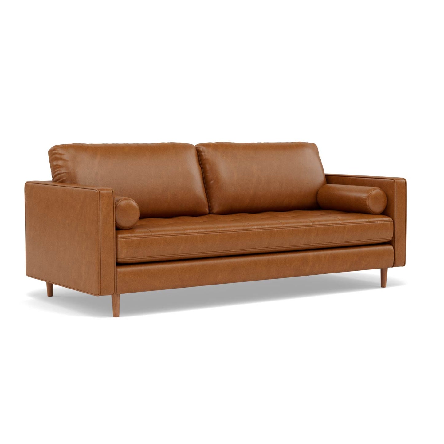 Sofá 3 Plazas Oviedo de Cuero Café