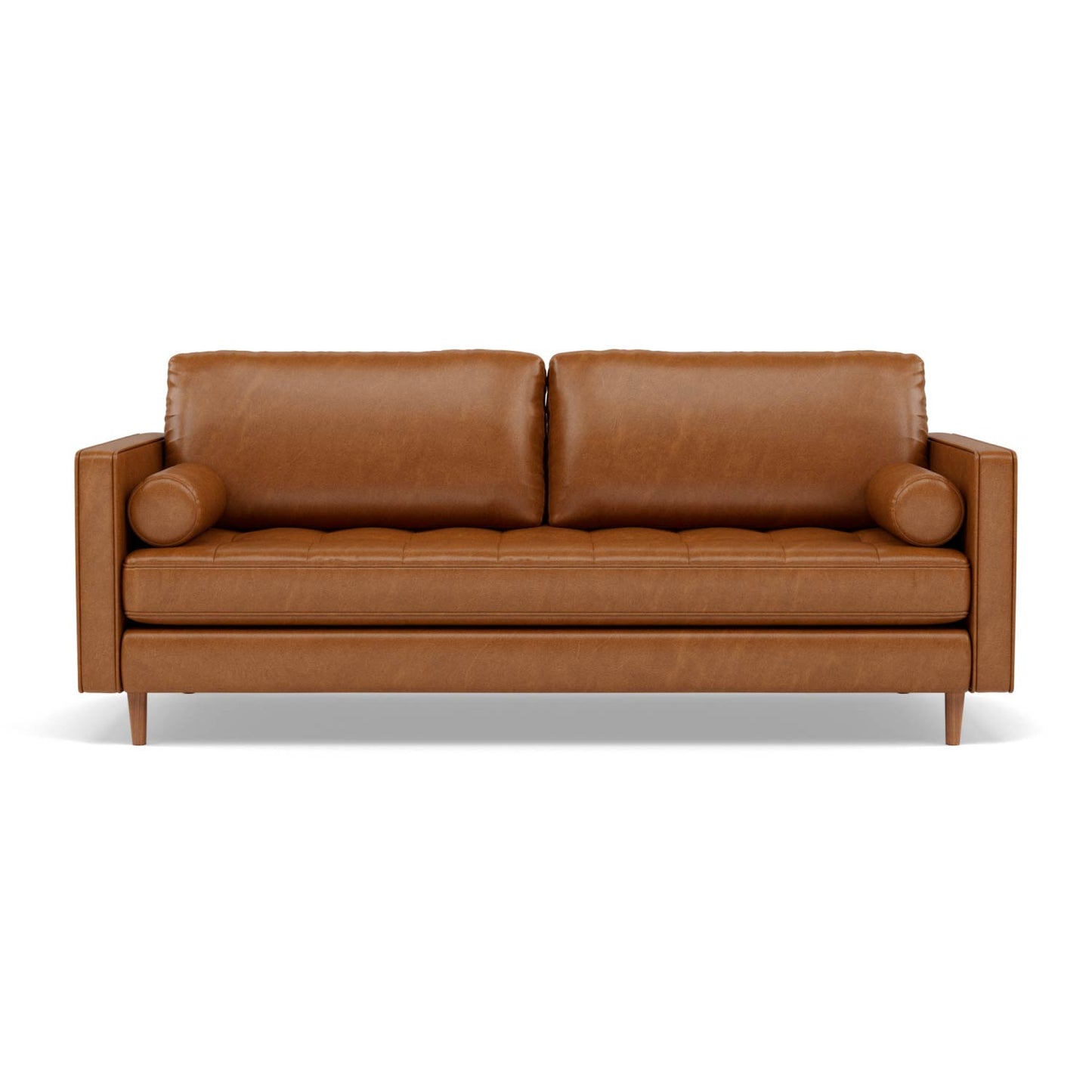 Sofá 3 Plazas Oviedo de Cuero Café