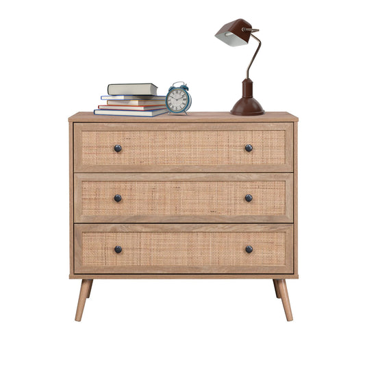 Cómoda con 3 Cajones de Ratán