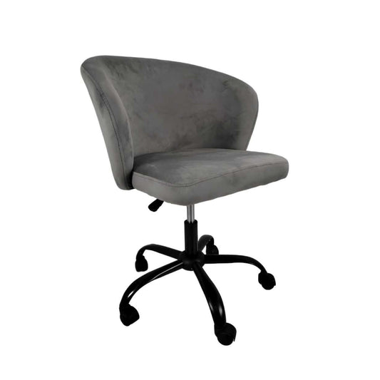 Silla de Oficina de Terciopelo Gris Oscuro