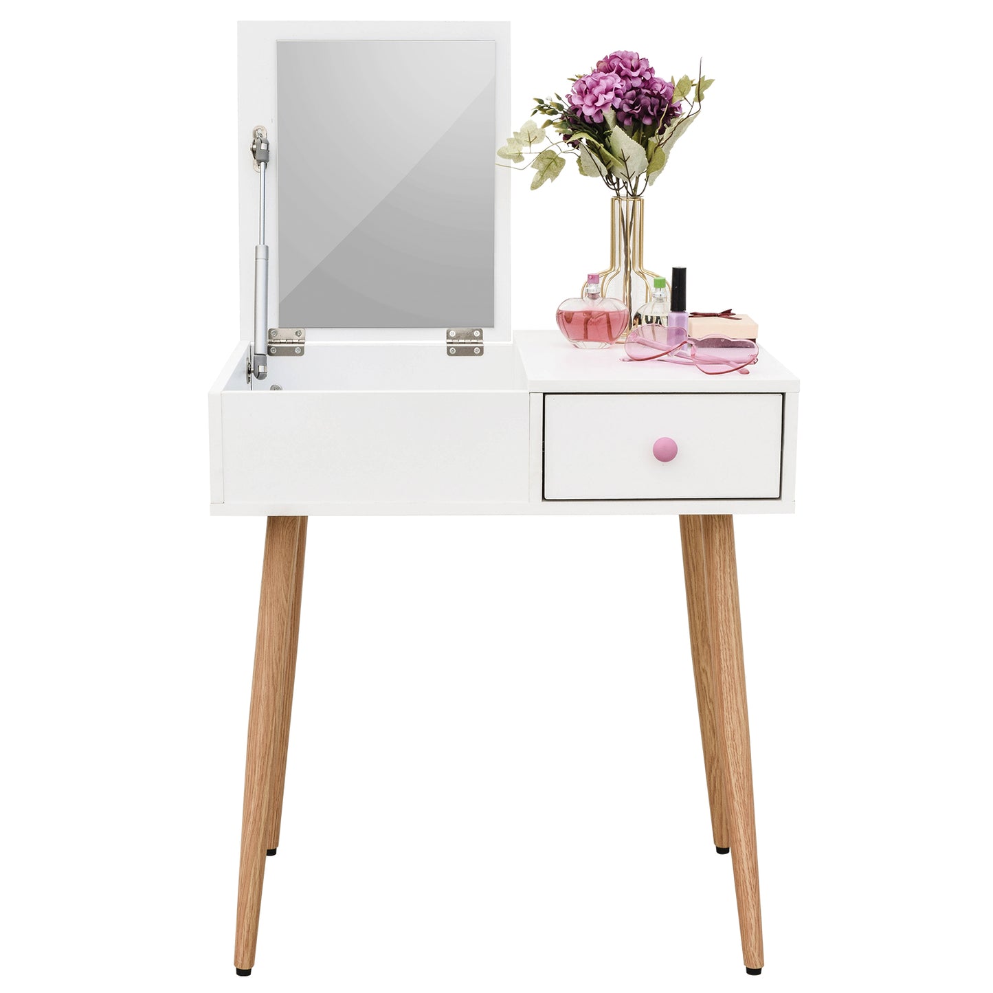 Tocador Maquillador Queen con Espejo Blanco