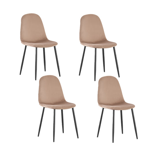 Set 4 Sillas de Sala Comedor Eames Terciopelo Beige