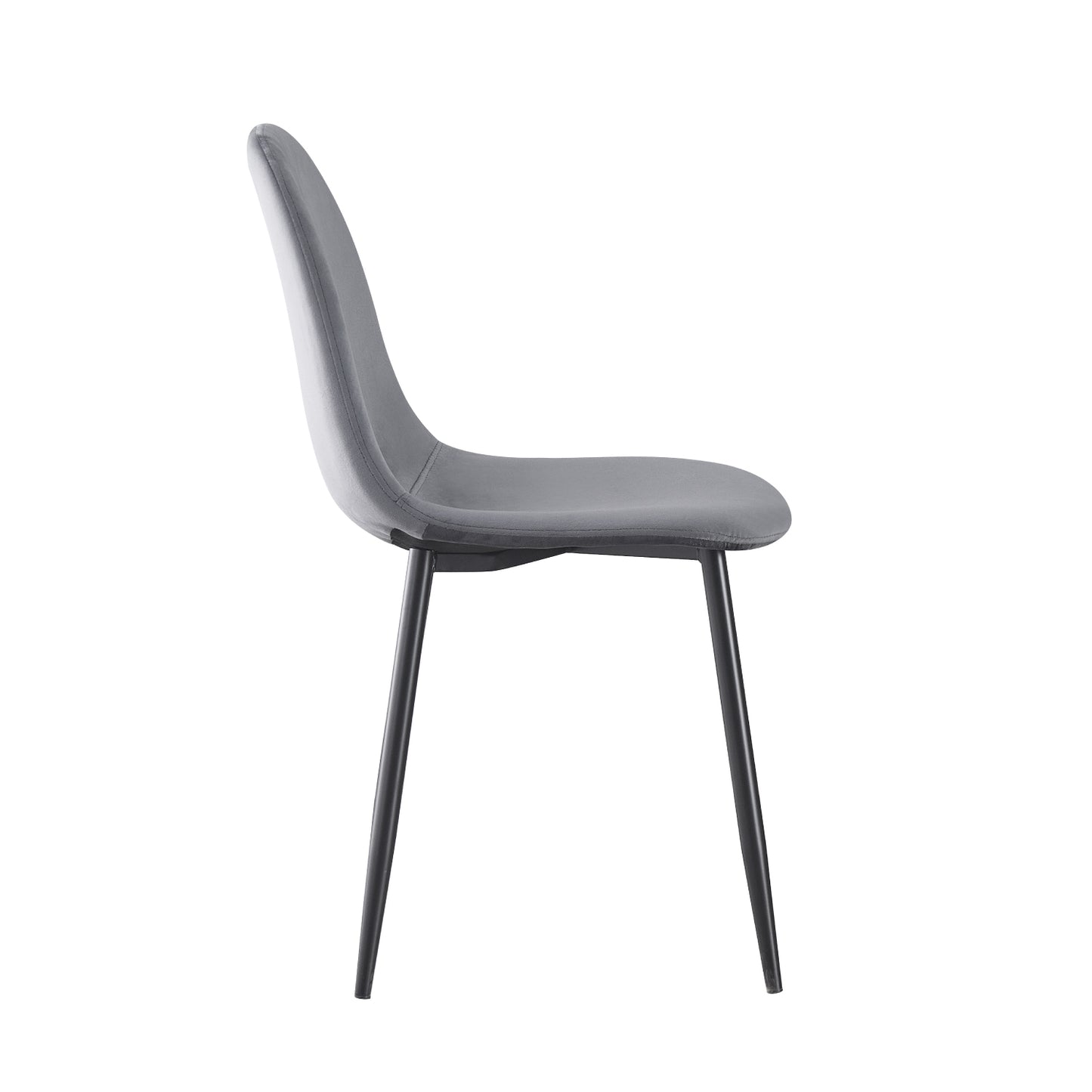 Set 4 Sillas de Sala Comedor Eames Terciopelo Gris