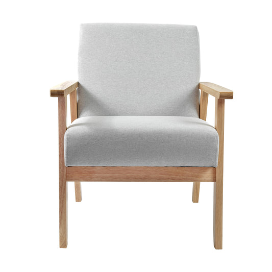 Sillón Individual San Carlos de Madera Tapizado Gris