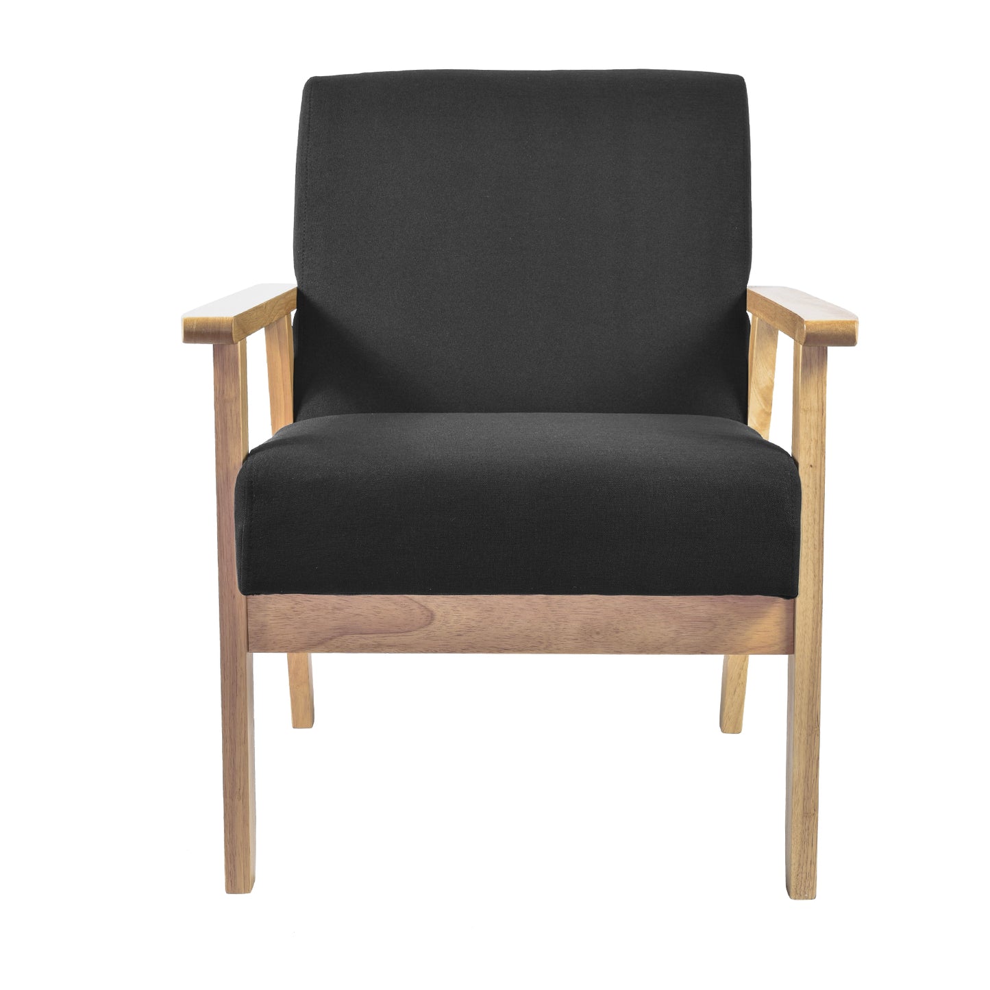 Sillón Individual San Carlos de Madera Tapizado Negro