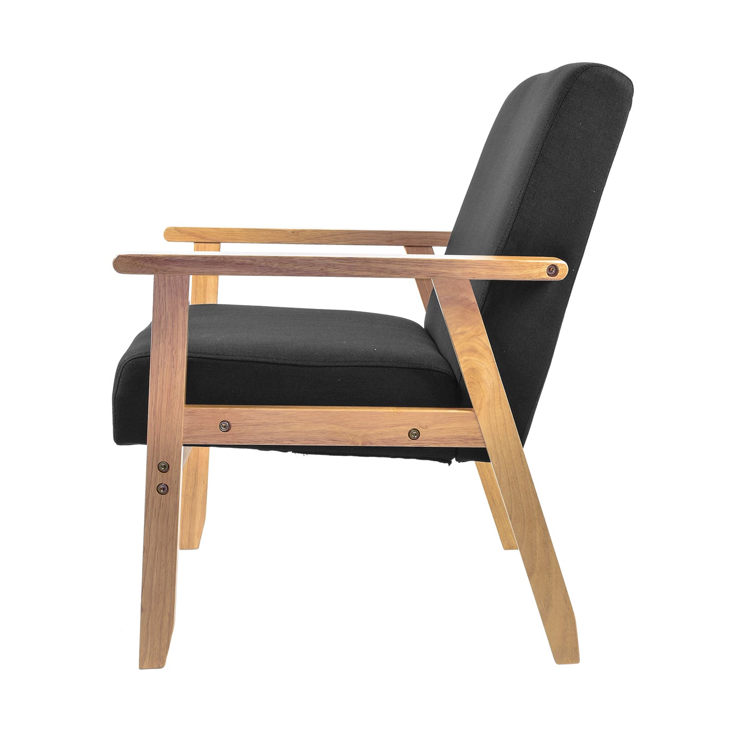 Sillón Individual San Carlos de Madera Tapizado Negro