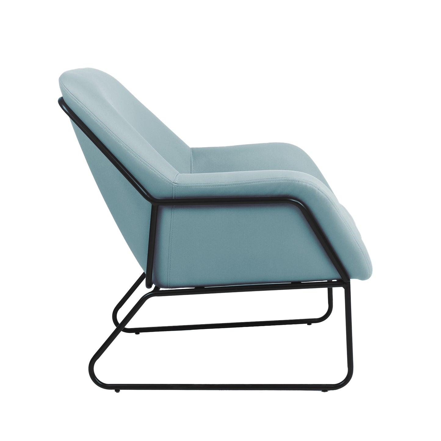 Sillón Individual con Taburete Reposapiés Terciopelo Azul