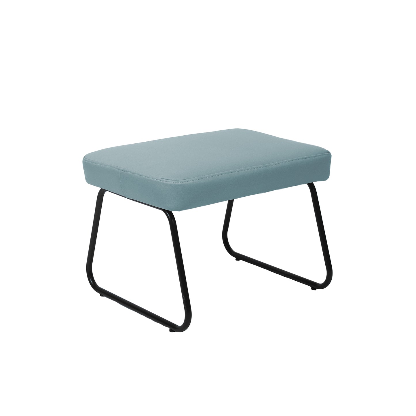 Sillón Individual con Taburete Reposapiés Terciopelo Azul