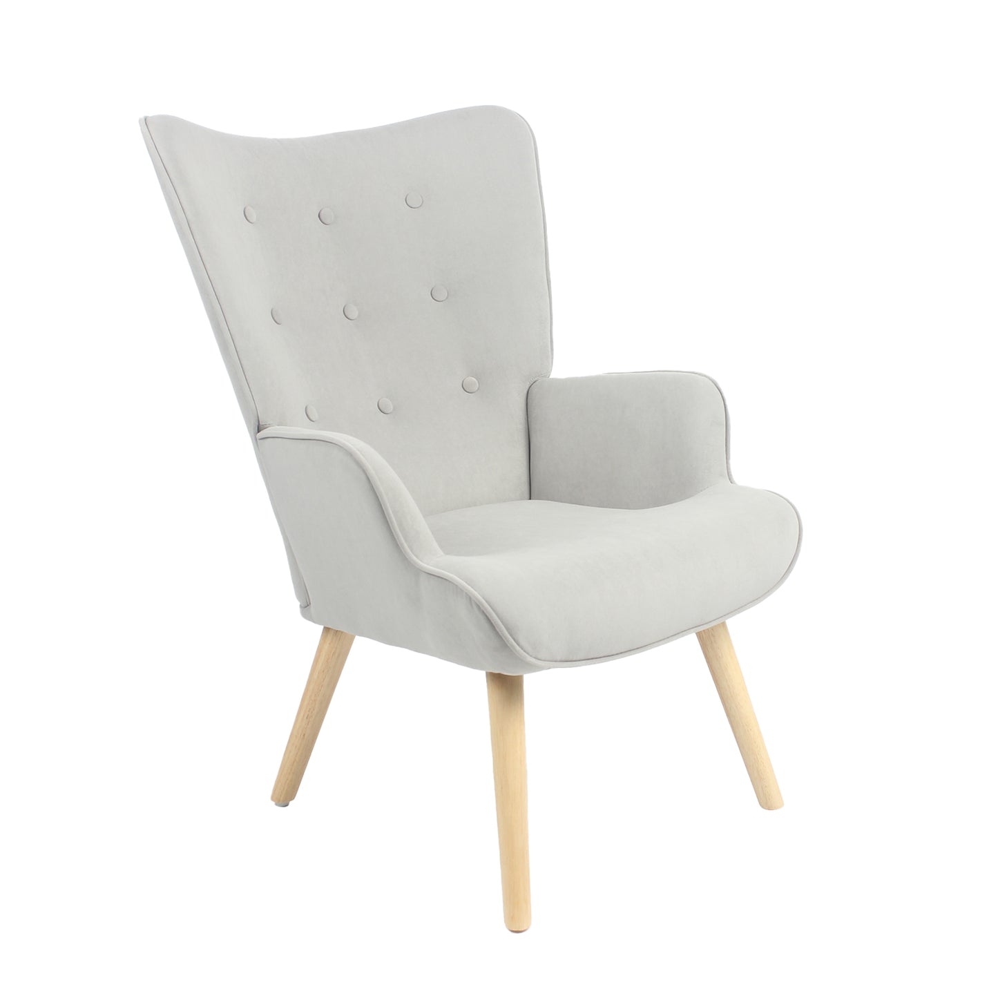 Sillón Individual para Sala Comedor Terciopelo Gris