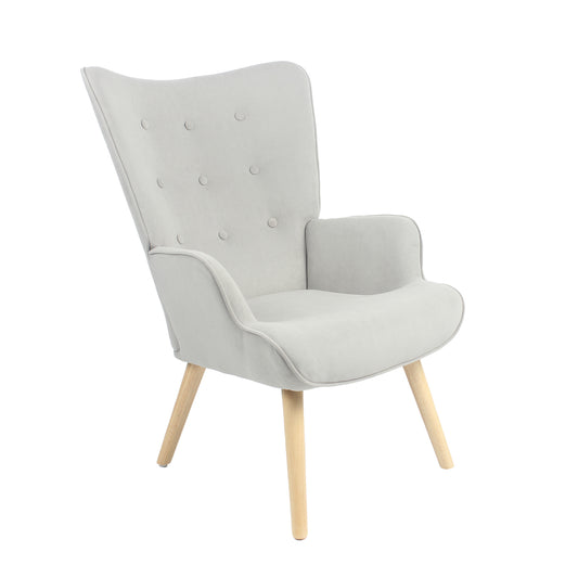 Sillón Individual para Sala Comedor Terciopelo Gris