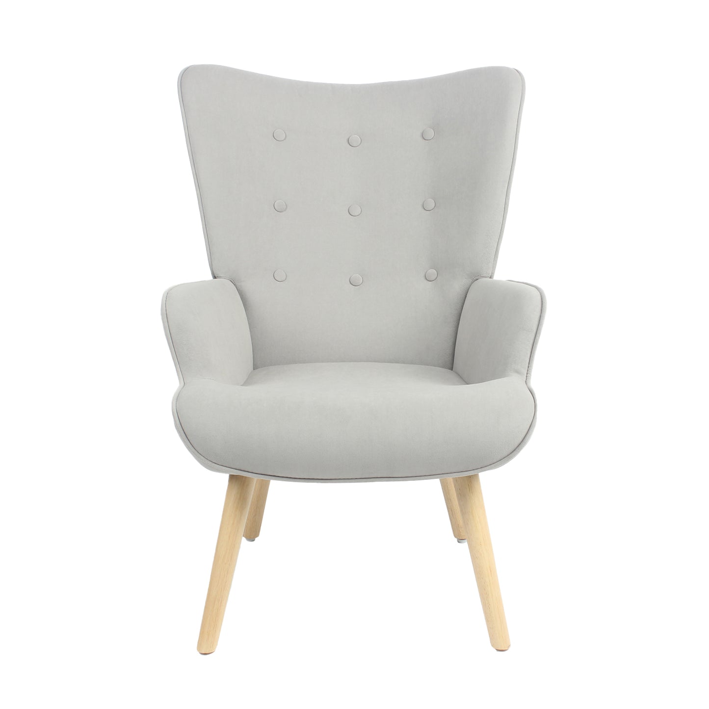 Sillón Individual para Sala Comedor Terciopelo Gris