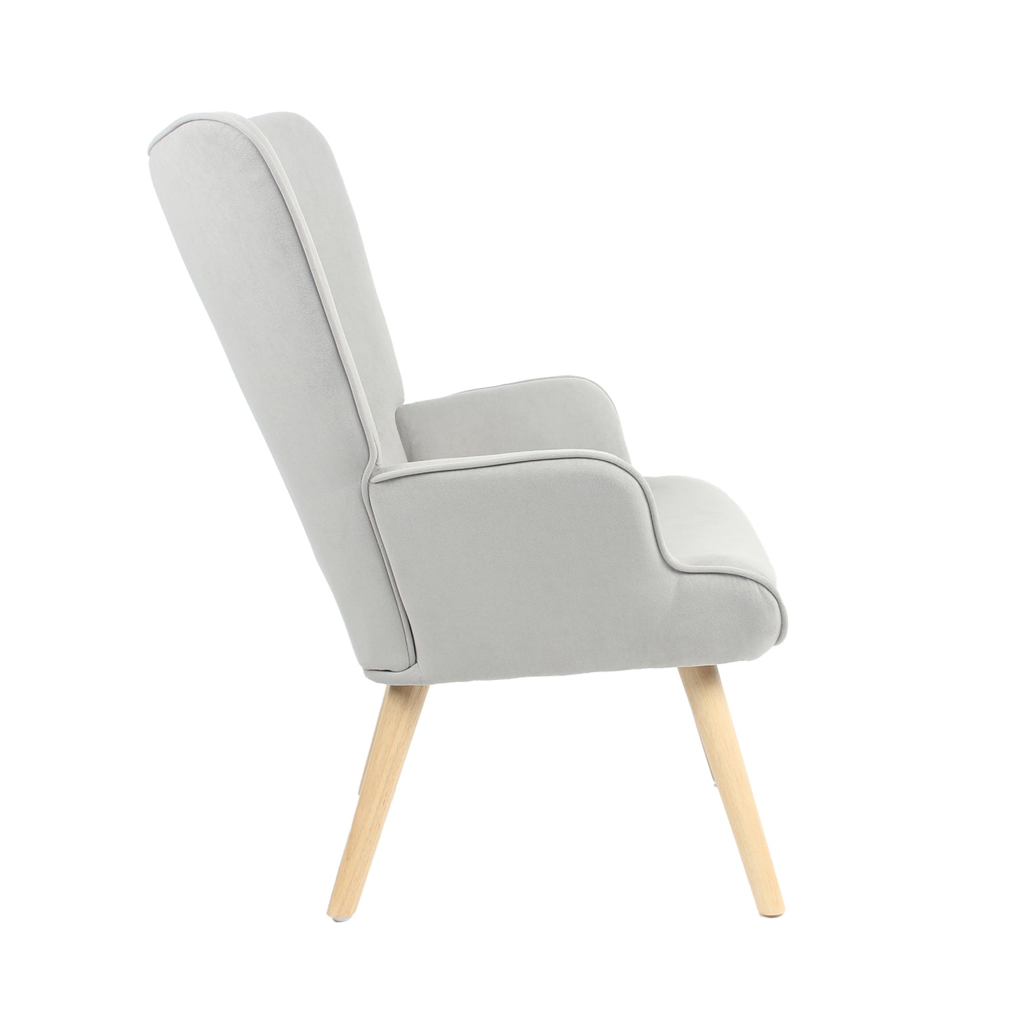 Sillón Individual para Sala Comedor Terciopelo Gris