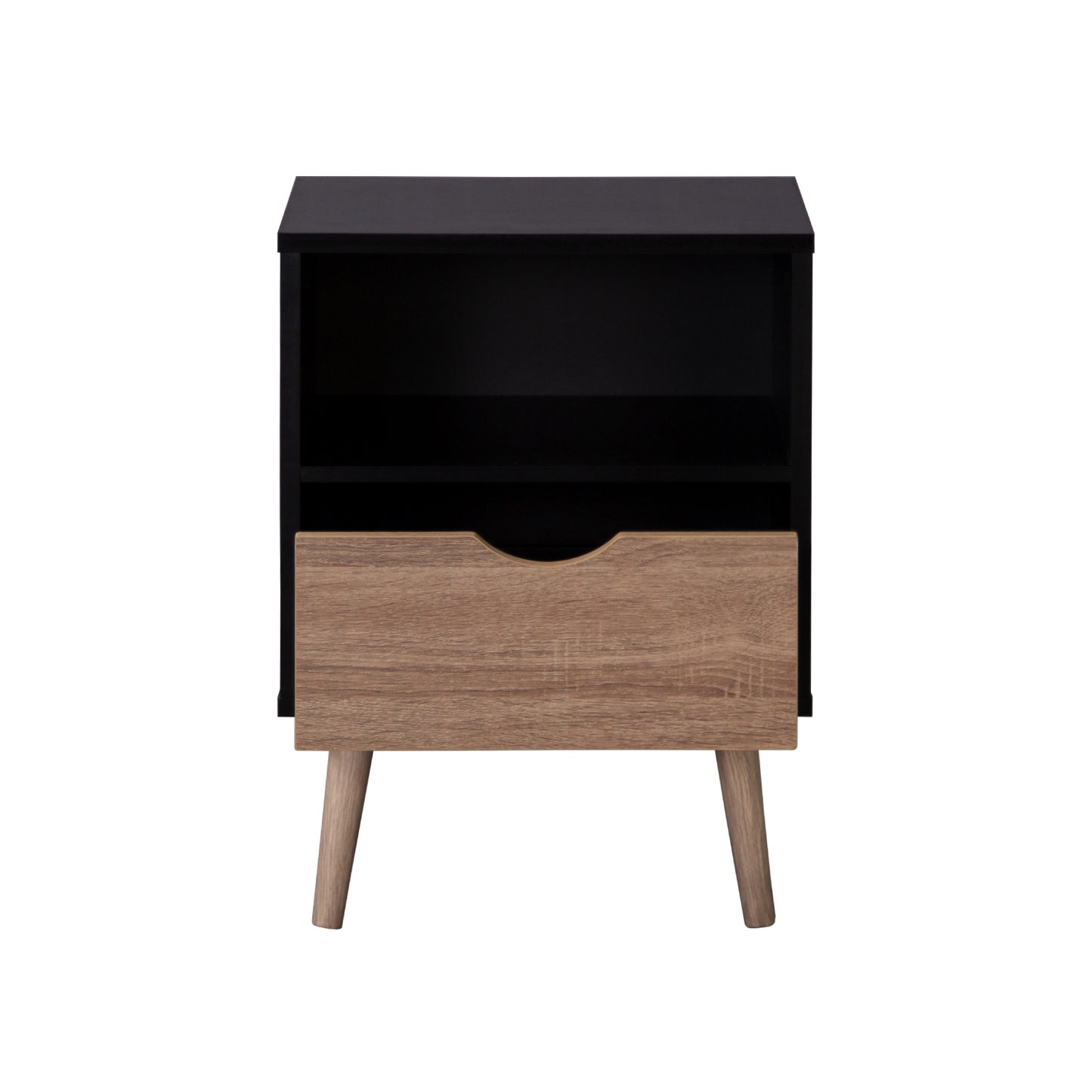 Buró Nórdico con Estante y Cajón Negro