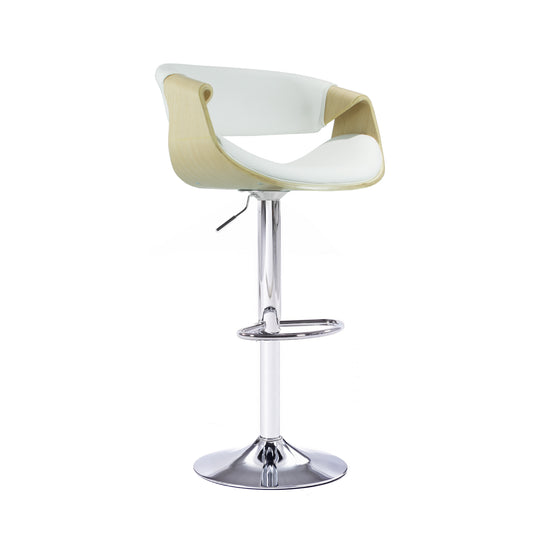 Banco Alto con Respaldo y Altura Ajustable Blanco