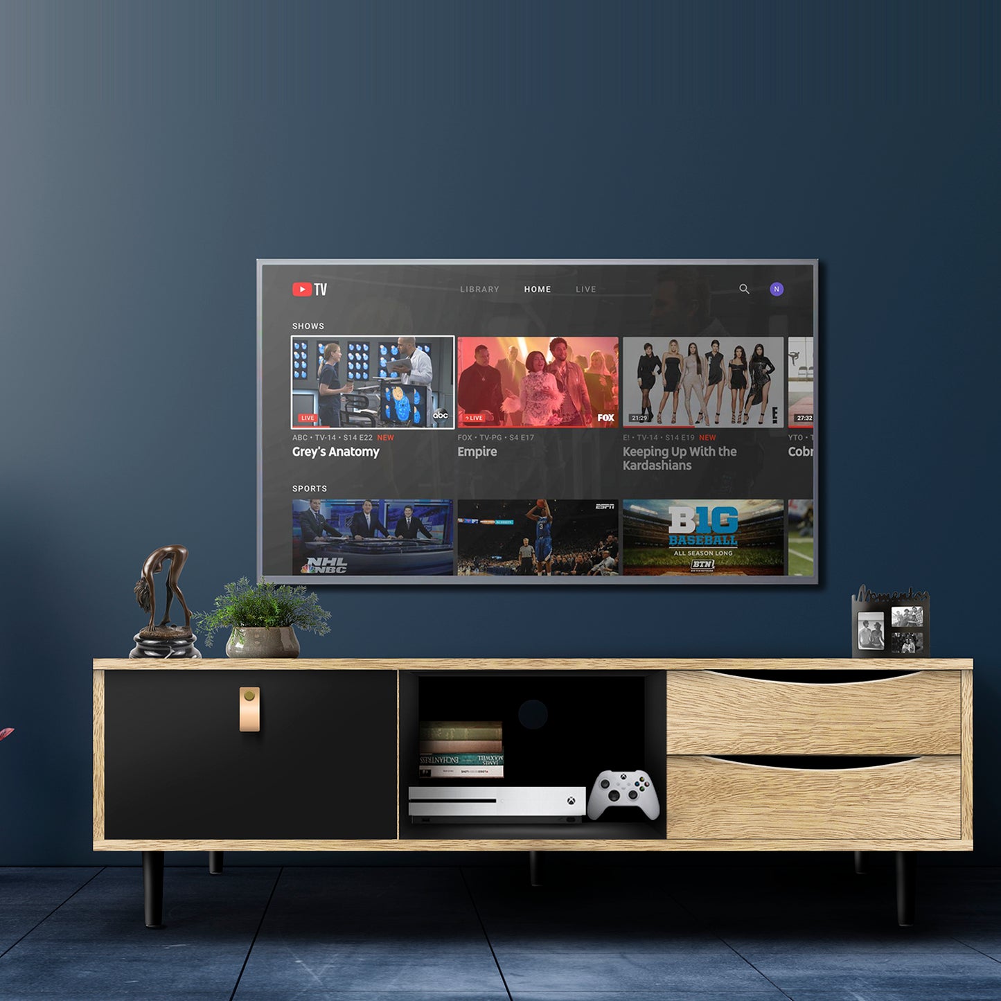 Mueble de TV Venice con Cajones Negro y Café