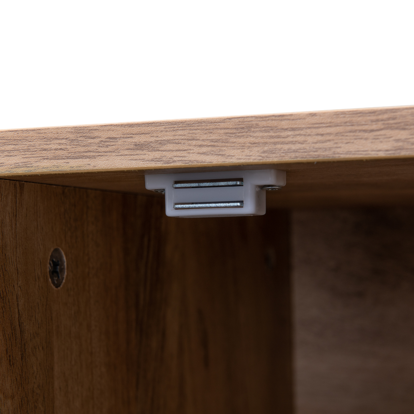 Mueble para TV con Estantes Centrales y Puertas de Ratán