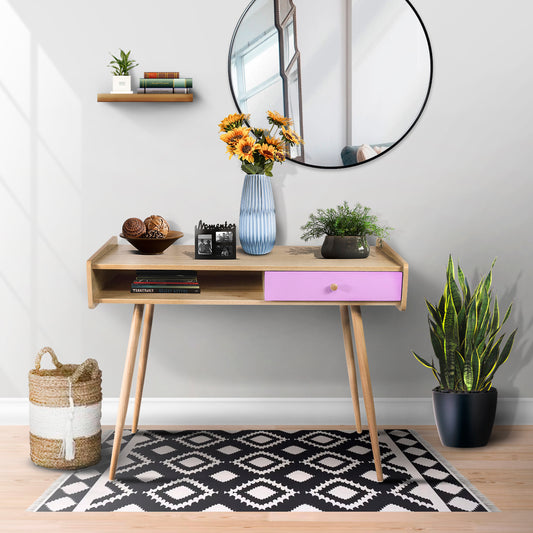 Escritorio Vintage-Pink con Cajón Rosa